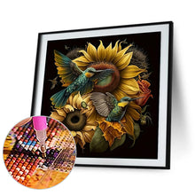 Load image into Gallery viewer, Diamond Painting - Full Round - flower hummingbird (30*30CM)
