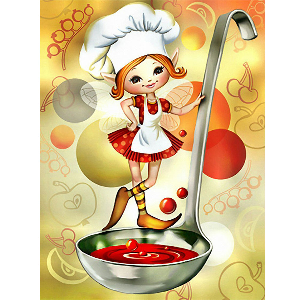 Diamond Painting - Full Round - cooking girl (30*40CM)