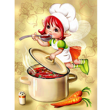 Load image into Gallery viewer, Diamond Painting - Full Round - cooking girl (30*40CM)
