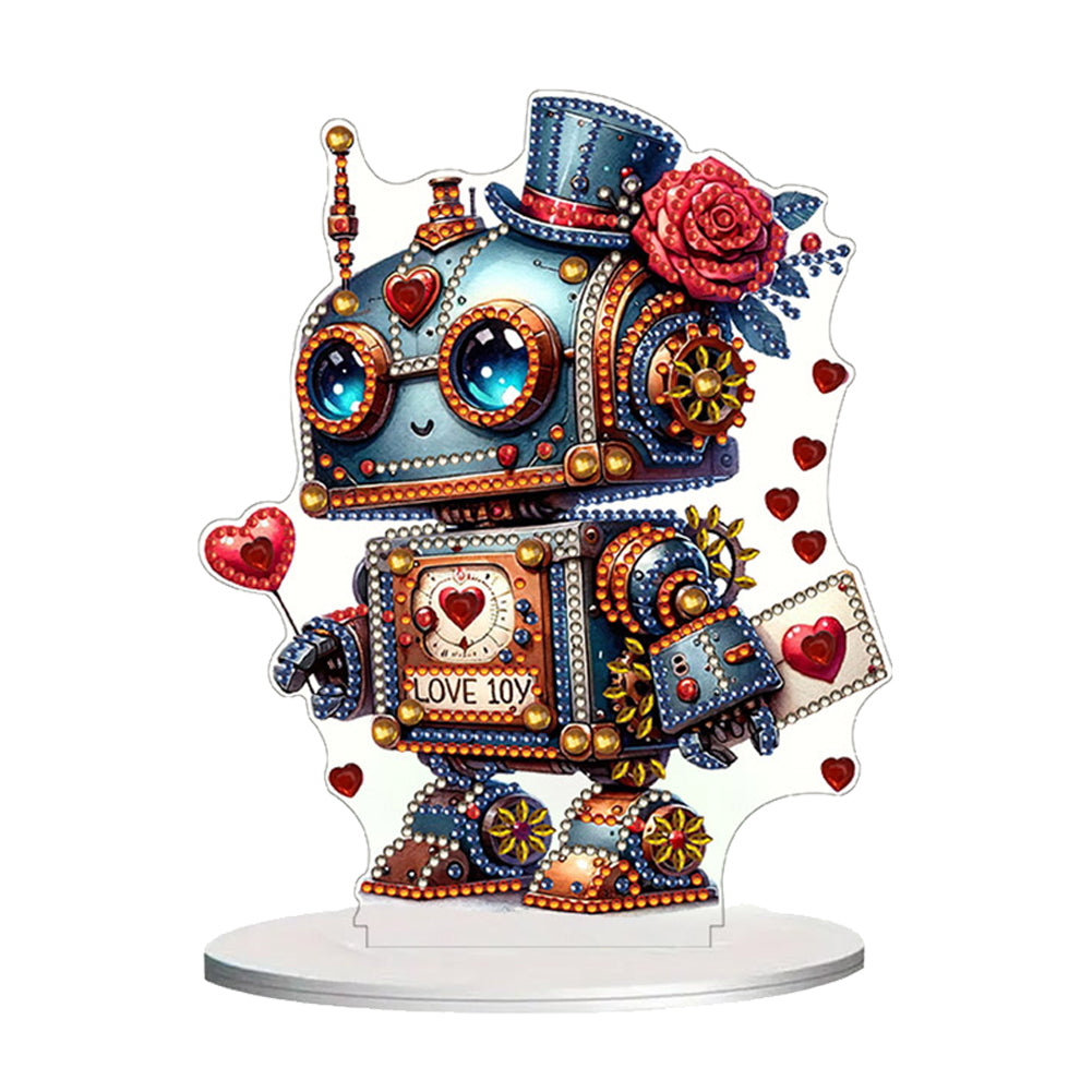 Single-Side Handmade Mechanical Rose Desktop Diamond Art Kits for Office Decor