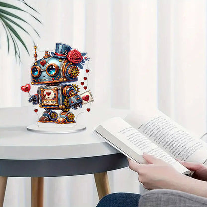 Single-Side Handmade Mechanical Rose Desktop Diamond Art Kits for Office Decor