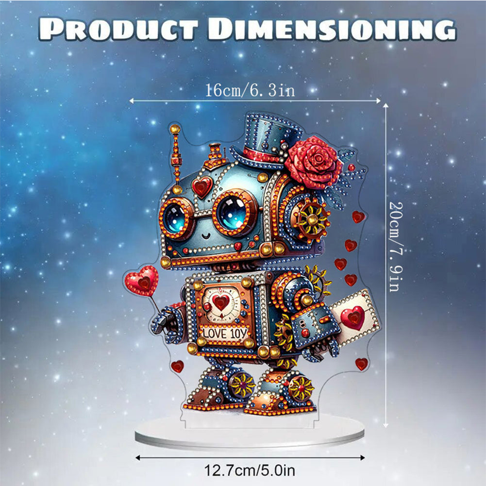 Single-Side Handmade Mechanical Rose Desktop Diamond Art Kits for Office Decor