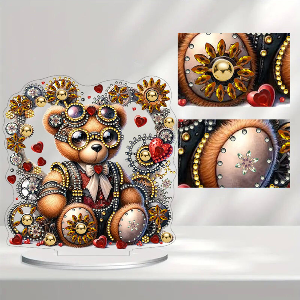Single-Side Handmade Mechanical Rose Desktop Diamond Art Kits for Office Decor