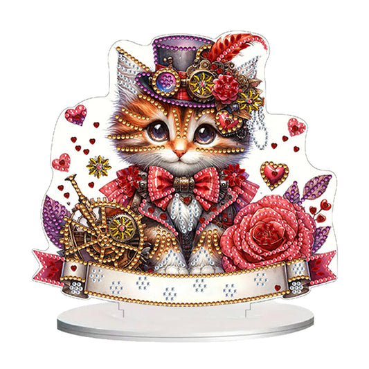 Single-Side Handmade Mechanical Rose Desktop Diamond Art Kits for Office Decor