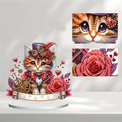 Single-Side Handmade Mechanical Rose Desktop Diamond Art Kits for Office Decor