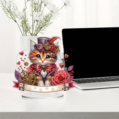 Single-Side Handmade Mechanical Rose Desktop Diamond Art Kits for Office Decor