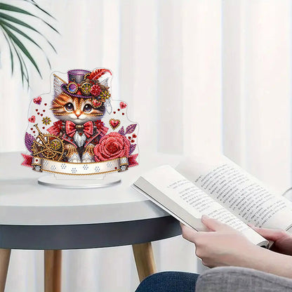 Single-Side Handmade Mechanical Rose Desktop Diamond Art Kits for Office Decor
