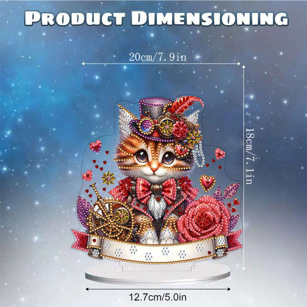 Single-Side Handmade Mechanical Rose Desktop Diamond Art Kits for Office Decor
