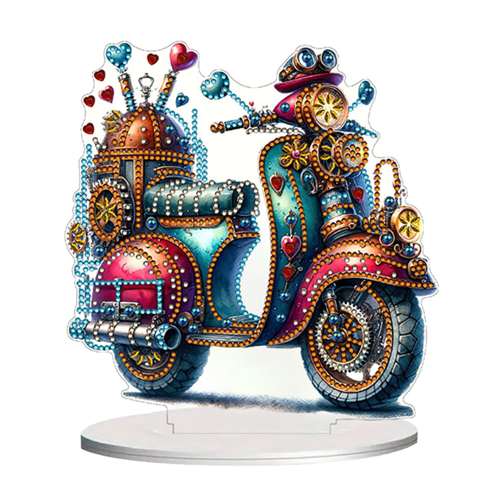 Single-Side Handmade Mechanical Rose Desktop Diamond Art Kits for Office Decor