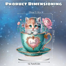 Load image into Gallery viewer, Cat in Cup 5D DIY Diamond Art Tabletop Decorations Cute Bedroom Table Decoration

