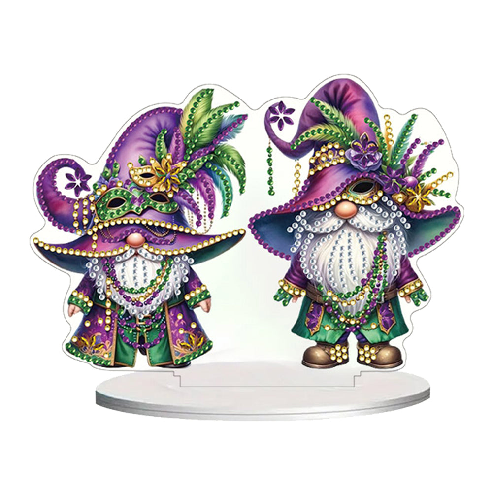 Handmade Cute Party Gnome Desktop Diamond Art Kits for Home Office Room Decor