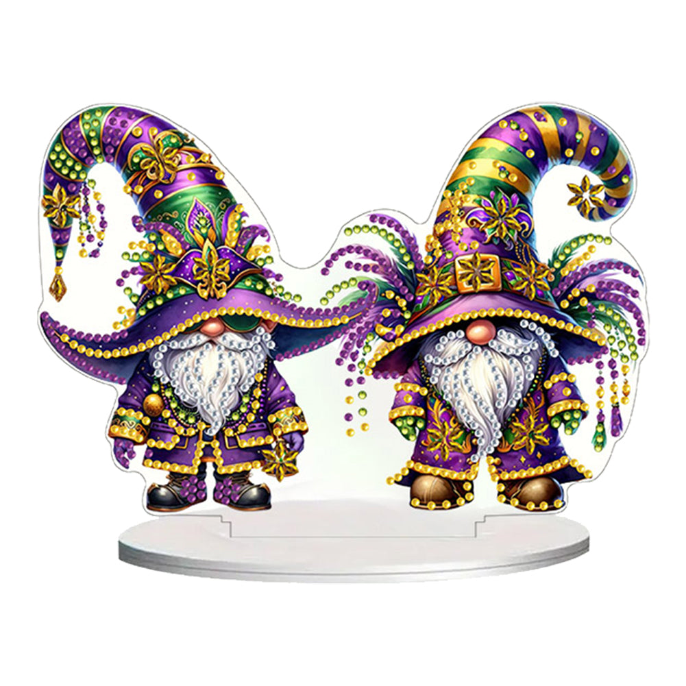 Handmade Cute Party Gnome Desktop Diamond Art Kits for Home Office Room Decor