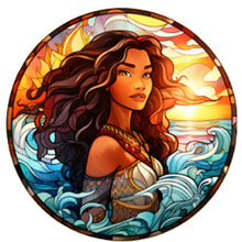 Load image into Gallery viewer, AB Diamond Painting - Full Round - Ocean brunette girl glass art (40*40CM)
