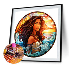 Load image into Gallery viewer, AB Diamond Painting - Full Round - Ocean brunette girl glass art (40*40CM)
