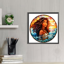 Load image into Gallery viewer, AB Diamond Painting - Full Round - Ocean brunette girl glass art (40*40CM)
