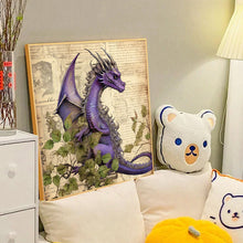 Load image into Gallery viewer, Diamond Painting - Full Round - dark purple dragon leaves (40*40CM)

