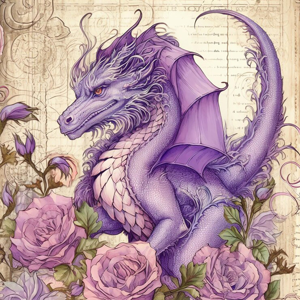 Diamond Painting - Full Round - purple dragon (40*40CM)