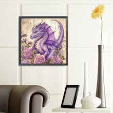 Load image into Gallery viewer, Diamond Painting - Full Round - purple dragon (40*40CM)
