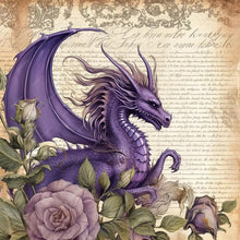 Load image into Gallery viewer, Diamond Painting - Full Round - deep purple dragon (40*40CM)
