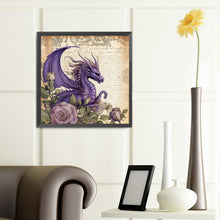 Load image into Gallery viewer, Diamond Painting - Full Round - deep purple dragon (40*40CM)
