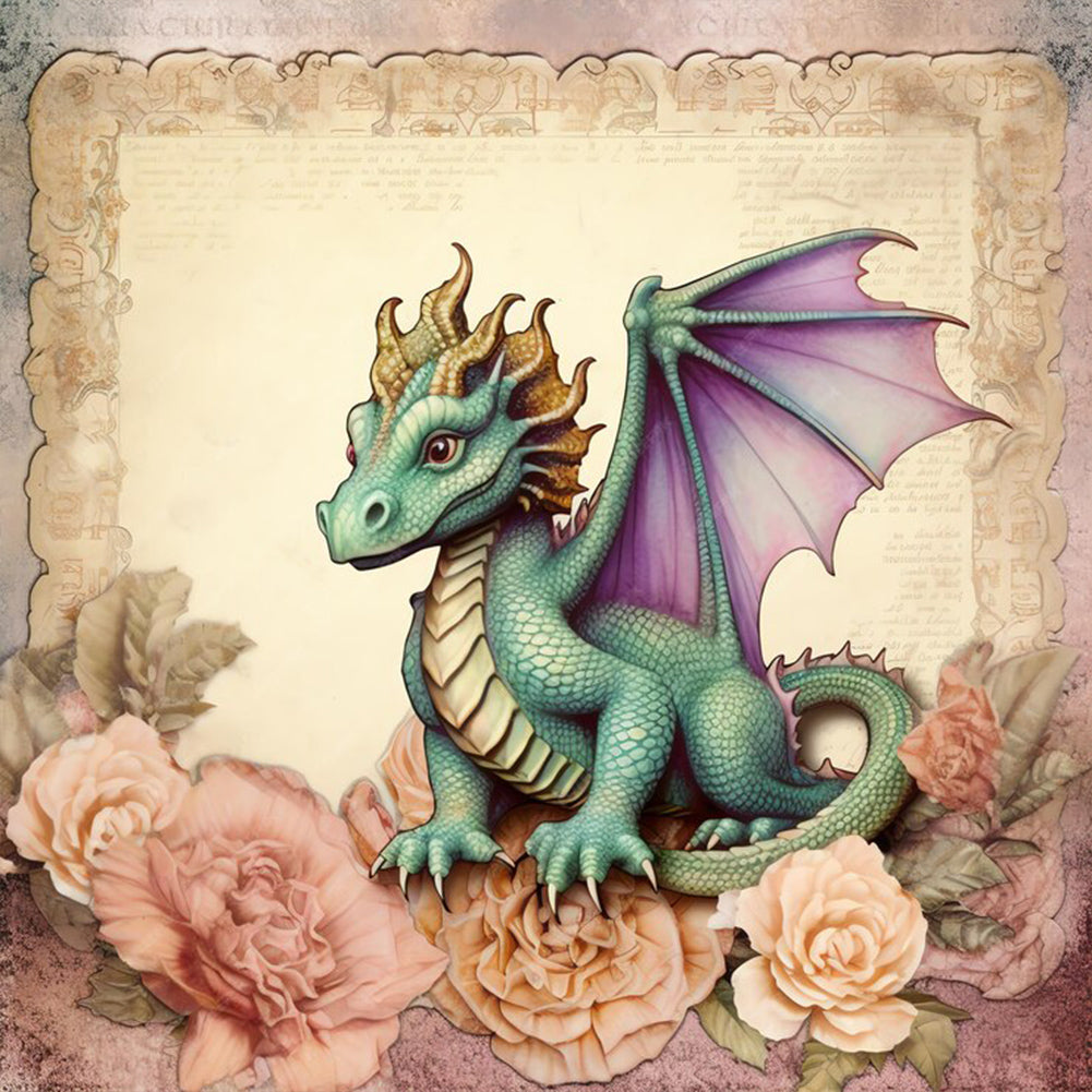 Diamond Painting - Full Round - Green Dragon (40*40CM)