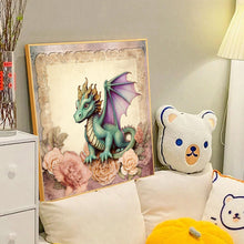 Load image into Gallery viewer, Diamond Painting - Full Round - Green Dragon (40*40CM)
