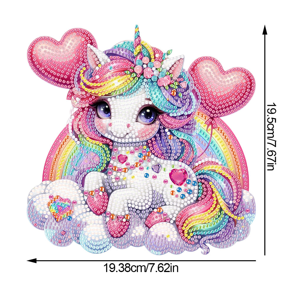 Acrylic Single-Side Unicorn Diamond Painting Hanging Pendant for Home Wall Decor