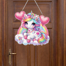 Load image into Gallery viewer, Acrylic Single-Side Unicorn Diamond Painting Hanging Pendant for Home Wall Decor
