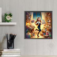 Load image into Gallery viewer, AB Diamond Painting - Full Round - Happy girl in the room (40*40CM)
