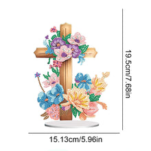 Load image into Gallery viewer, Special Shape Flower Cross Desktop Diamond Art Kit for Home Office Desktop Decor
