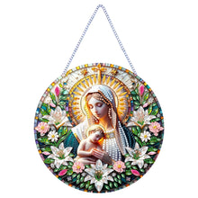 Load image into Gallery viewer, Holy Mother/Jesus Single-Side Diamond Art Hanging Pendant Window Office Decor
