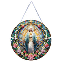 Load image into Gallery viewer, Holy Mother/Jesus Single-Side Diamond Art Hanging Pendant Window Office Decor
