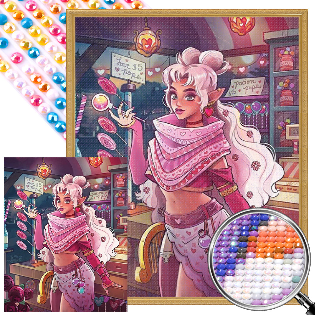 AB Diamond Painting - Full Round - fashion girl (40*50CM)