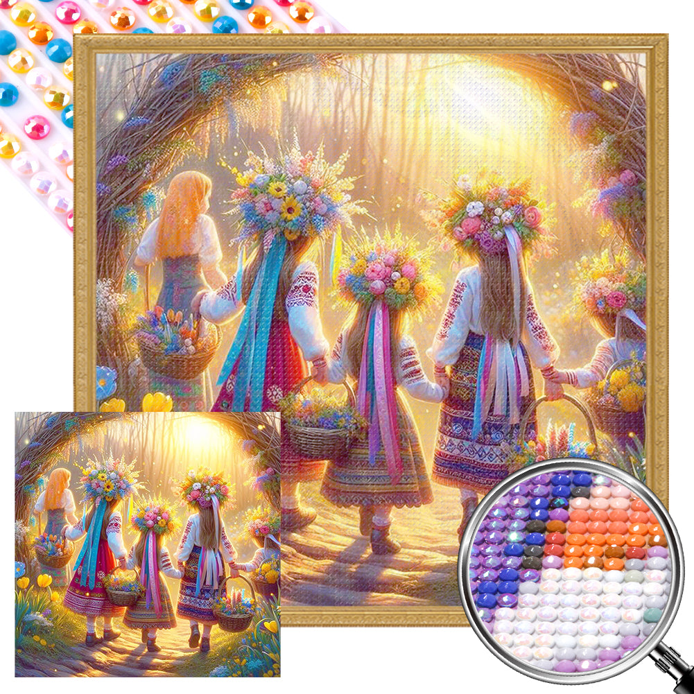 AB Diamond Painting - Full Round - midsommar girls (40*40CM)
