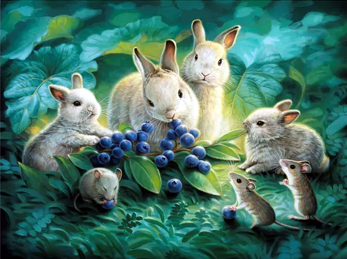 AB Diamond Painting - Full Round - Rabbit And Mouse (40*50CM)