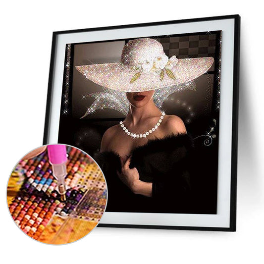 Beauty Lady 30*30CM(Canvas) Round Drill Diamond Painting