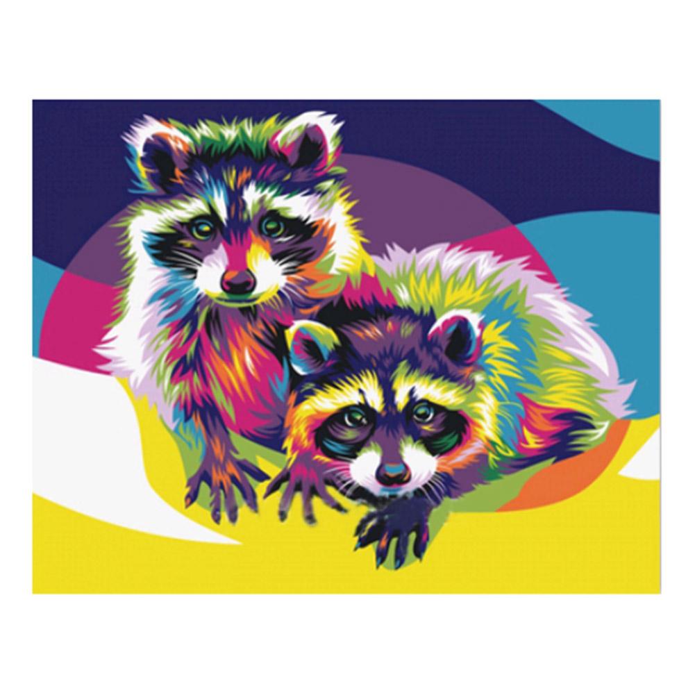 Diamond Painting - Full Round - Color Twin Raccoons (30*25CM)