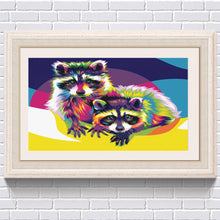 Load image into Gallery viewer, Diamond Painting - Full Round - Color Twin Raccoons (30*25CM)
