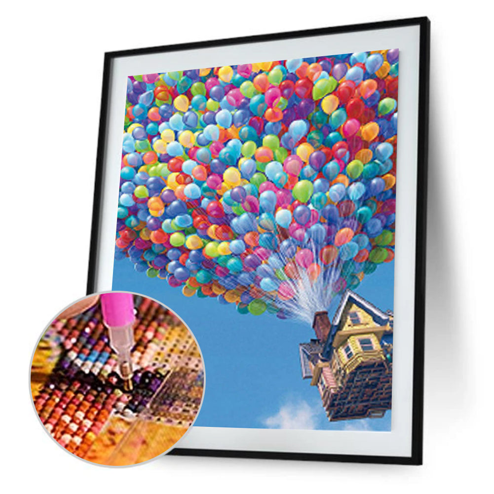 Balloon House 30*40CM(Canvas) Partial Round Drill Diamond Painting