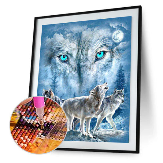 Wolf 30*35CM(Canvas) Round Drill Diamond Painting