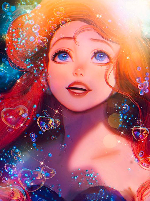 Diamond Painting - Full Round - Anime Girl Disney Princess Mermaid Ariel (30*40CM)