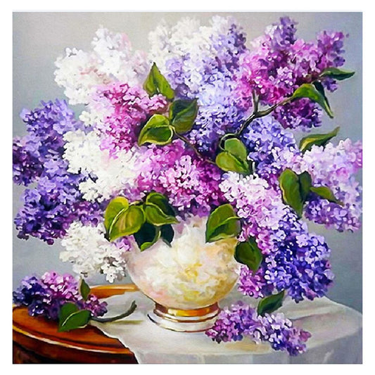 Lavender Vase 30*30CM(Canvas) Full Round Drill Diamond Painting
