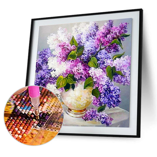 Lavender Vase 30*30CM(Canvas) Full Round Drill Diamond Painting