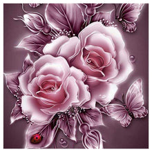 Load image into Gallery viewer, Rose 25x25cm(canvas) partial round drill diamond painting
