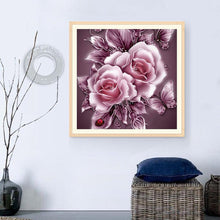 Load image into Gallery viewer, Rose 25x25cm(canvas) partial round drill diamond painting
