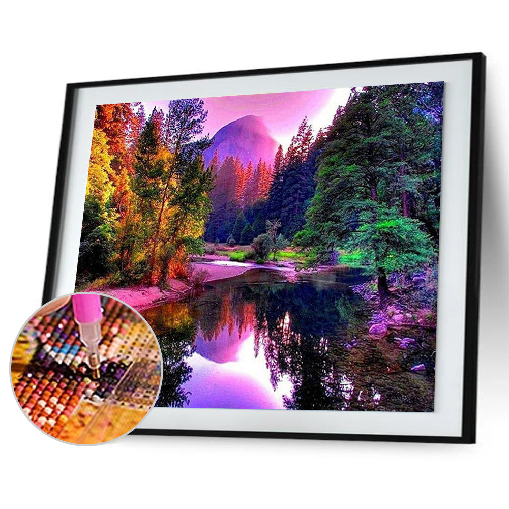River Scenery 40*30CM(Canvas) Full Round Drill Diamond Painting