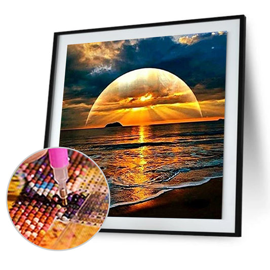 Rising Sun Sea 30*30CM(Canvas)-Full Round Drill Diamond Painting