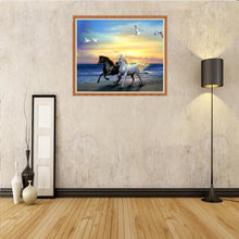 Load image into Gallery viewer, Horses 30*40CM(Canvas) Partial Round Drill Diamond Painting

