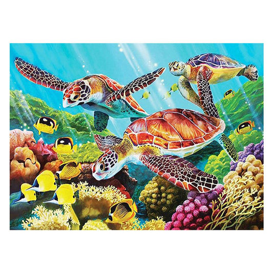 Sea Turtles 30*40CM(Canvas) Full Round Drill Diamond Painting