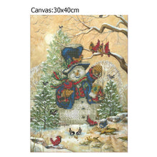 Load image into Gallery viewer, Christmas Snowman 30*40CM(Canvas) Partial Round Drill Diamond Painting
